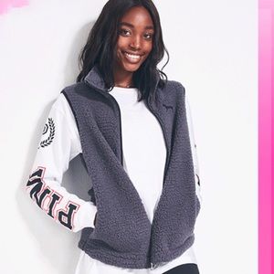 Vs pink Sherpa vest